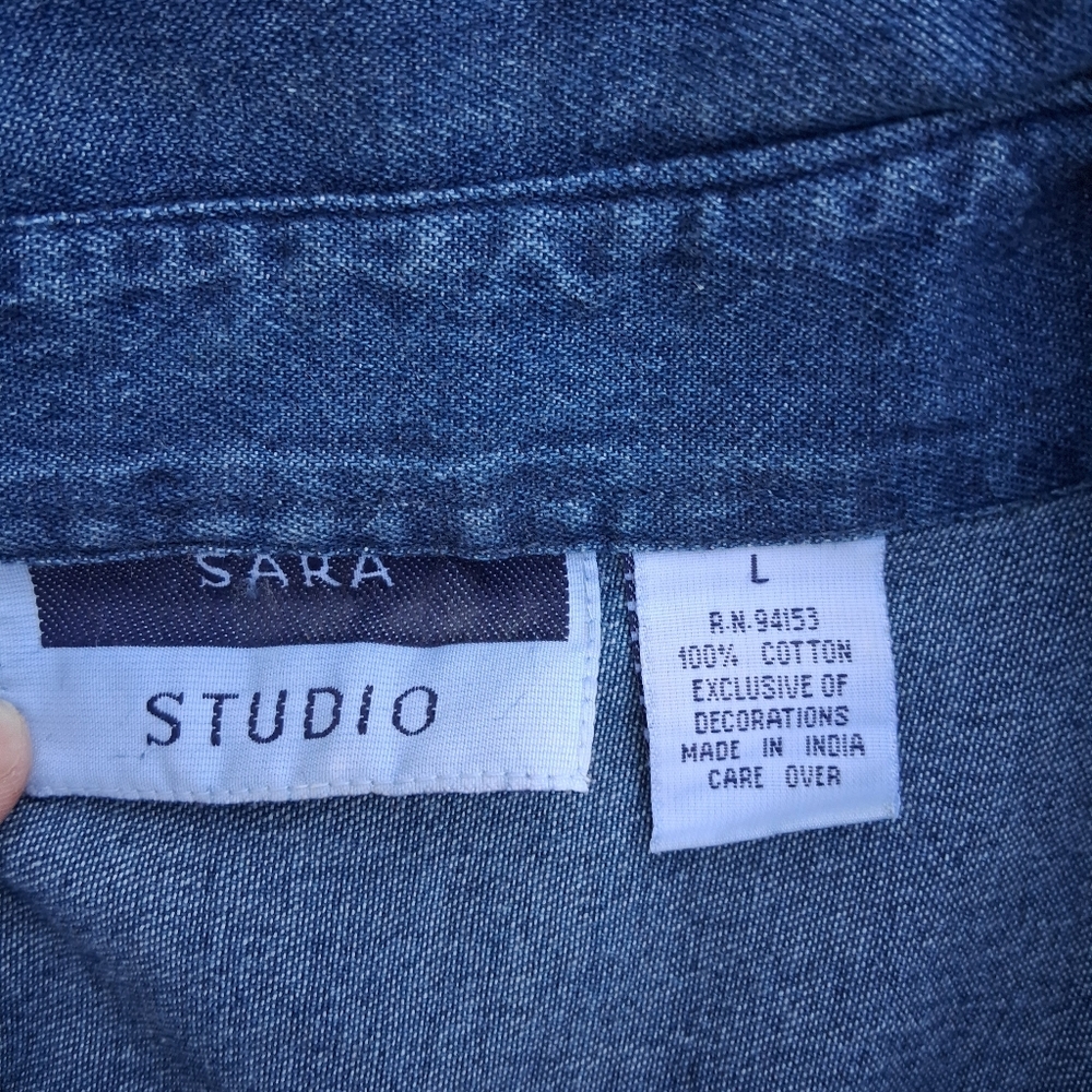 Sara Studio Patchwork Animal Print Embroidered De… - image 3